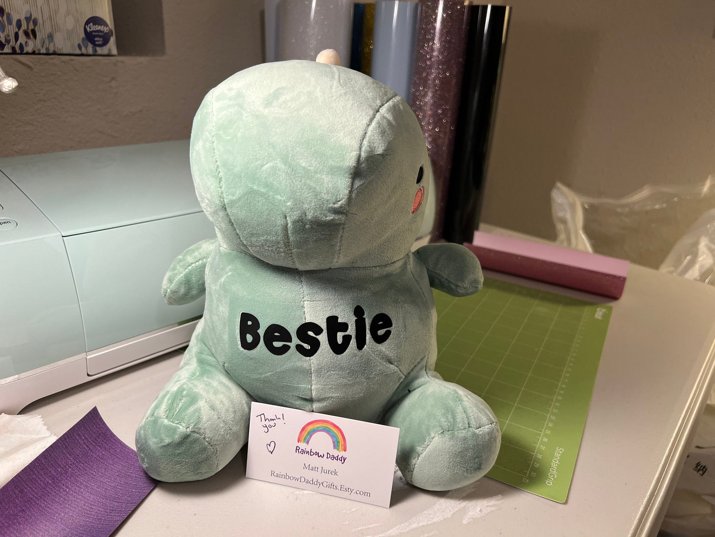 Yellow Personalized Dinosaur Plush with Bonus Gift, Dinosaur Stuffed Soft Animal, Cute Plushies Doll, Kawaii Dinosaur Toys, Plushies Doll