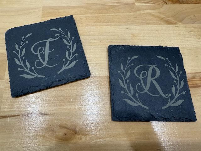 Custom Slate Coasters Laser Engraved