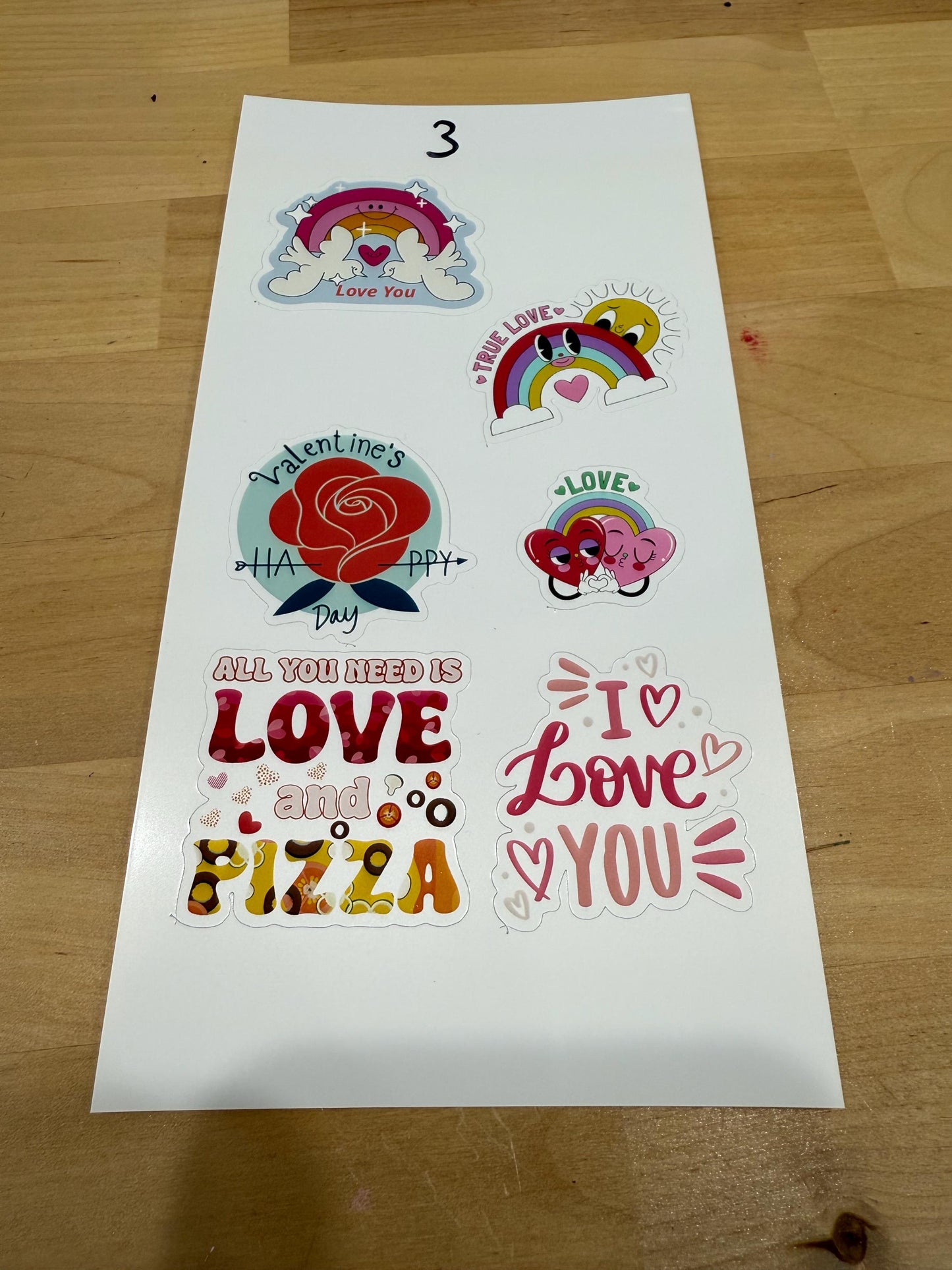 5 Pack Valentines Day Sticker Sheets