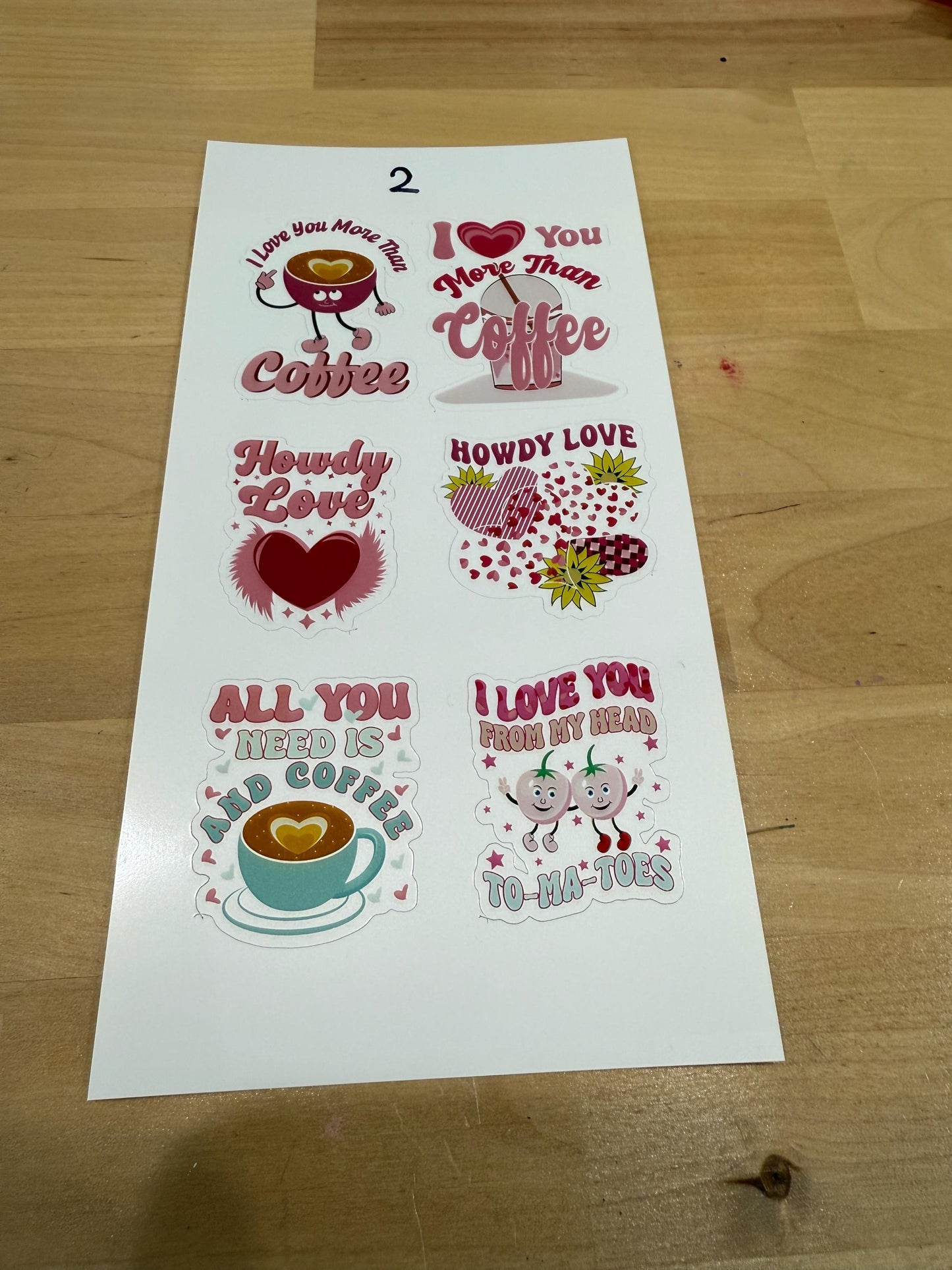 5 Pack Valentines Day Sticker Sheets