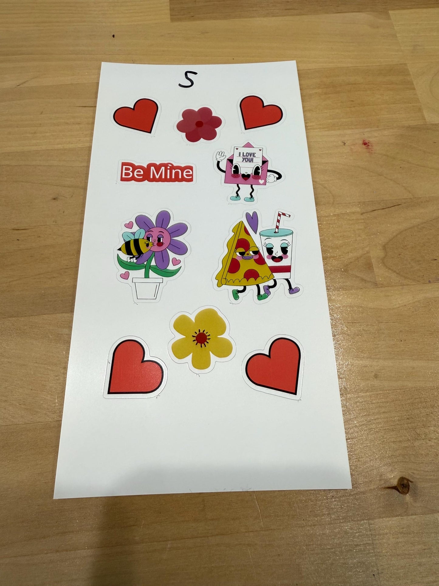 5 Pack Valentines Day Sticker Sheets