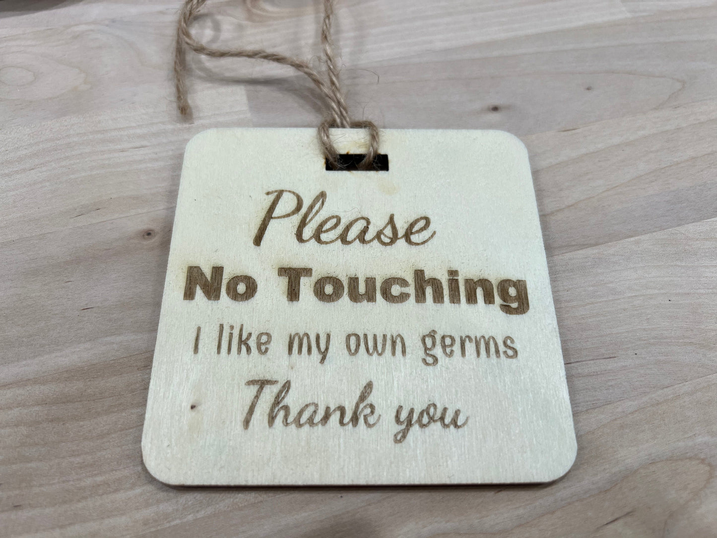 Engraved ‘Please No Touching’ Wooden Stroller Sign - Perfect for New Parents