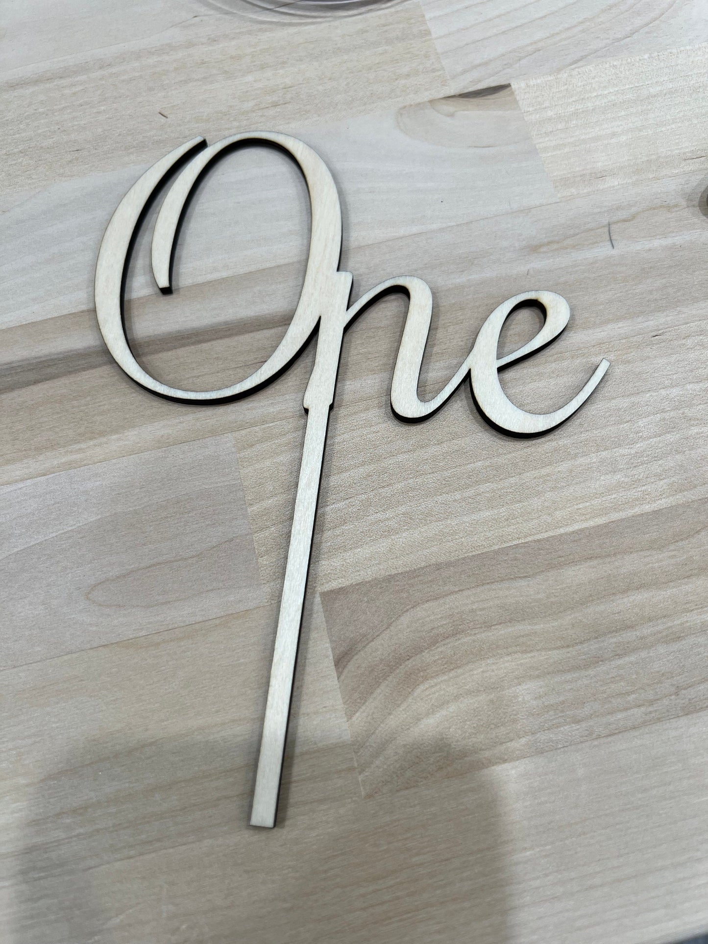 Charming Wooden ‘One’ Cake Topper for First Birthdays | Toddler Birthday Cake Topper / Script Gold Silver / Smash Cake Topper