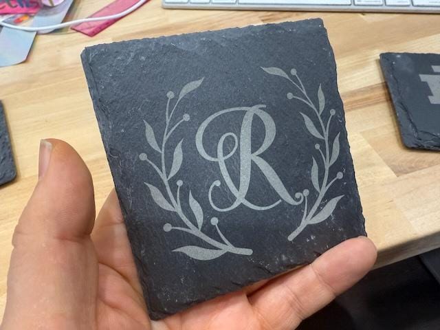 Custom Slate Coasters Laser Engraved