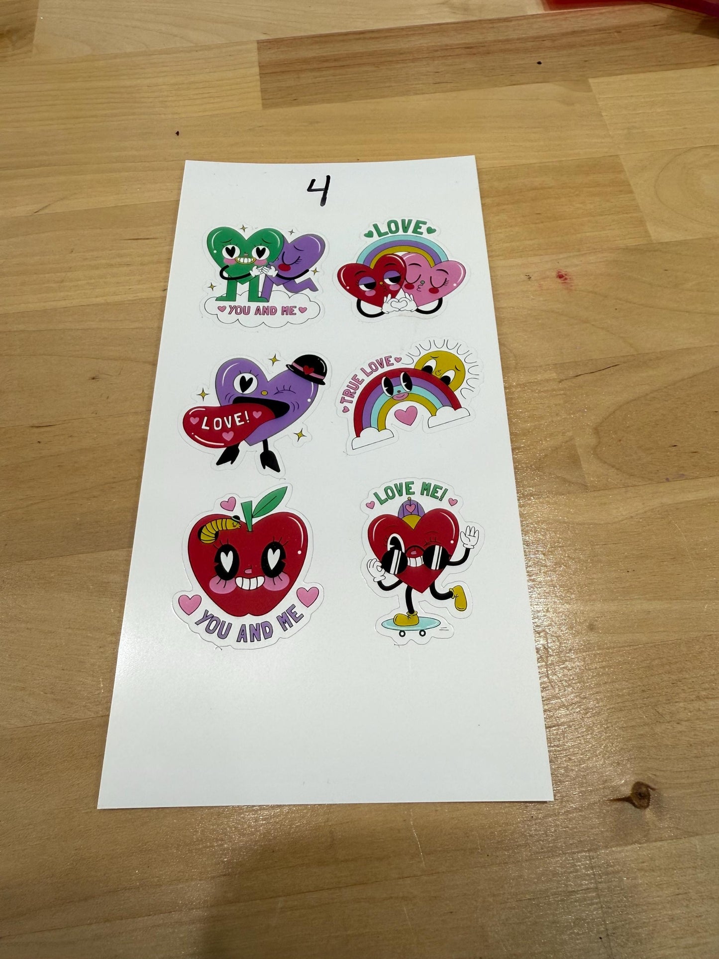 5 Pack Valentines Day Sticker Sheets