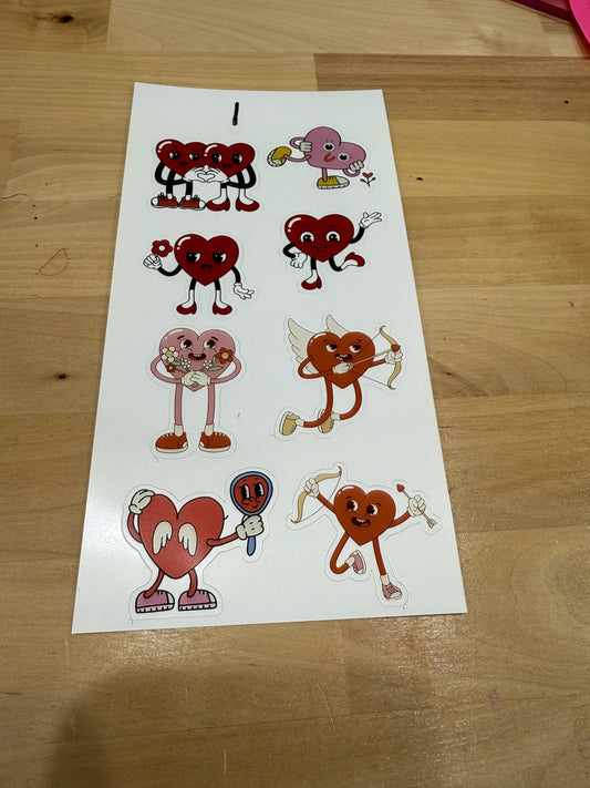 5 Pack Valentines Day Sticker Sheets