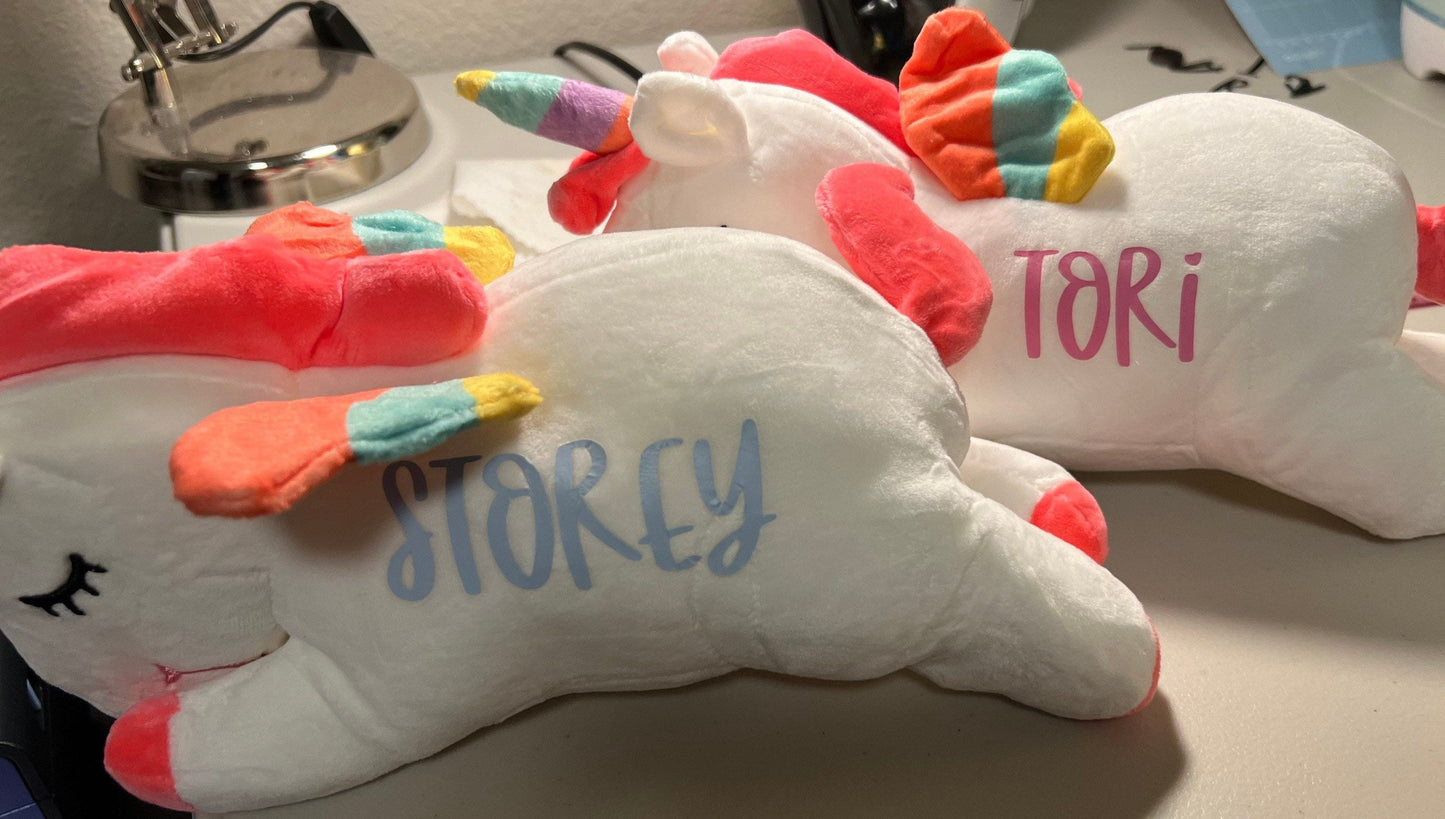 Personalized Plush Toy Rainbow Unicorn - Handmade Soft and Cuddly Gift for Kids White Version