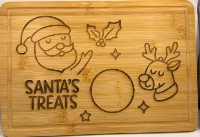 Personalized Santa Snack Tray – Engraved Bamboo Christmas Eve Board for Cookies & Milk