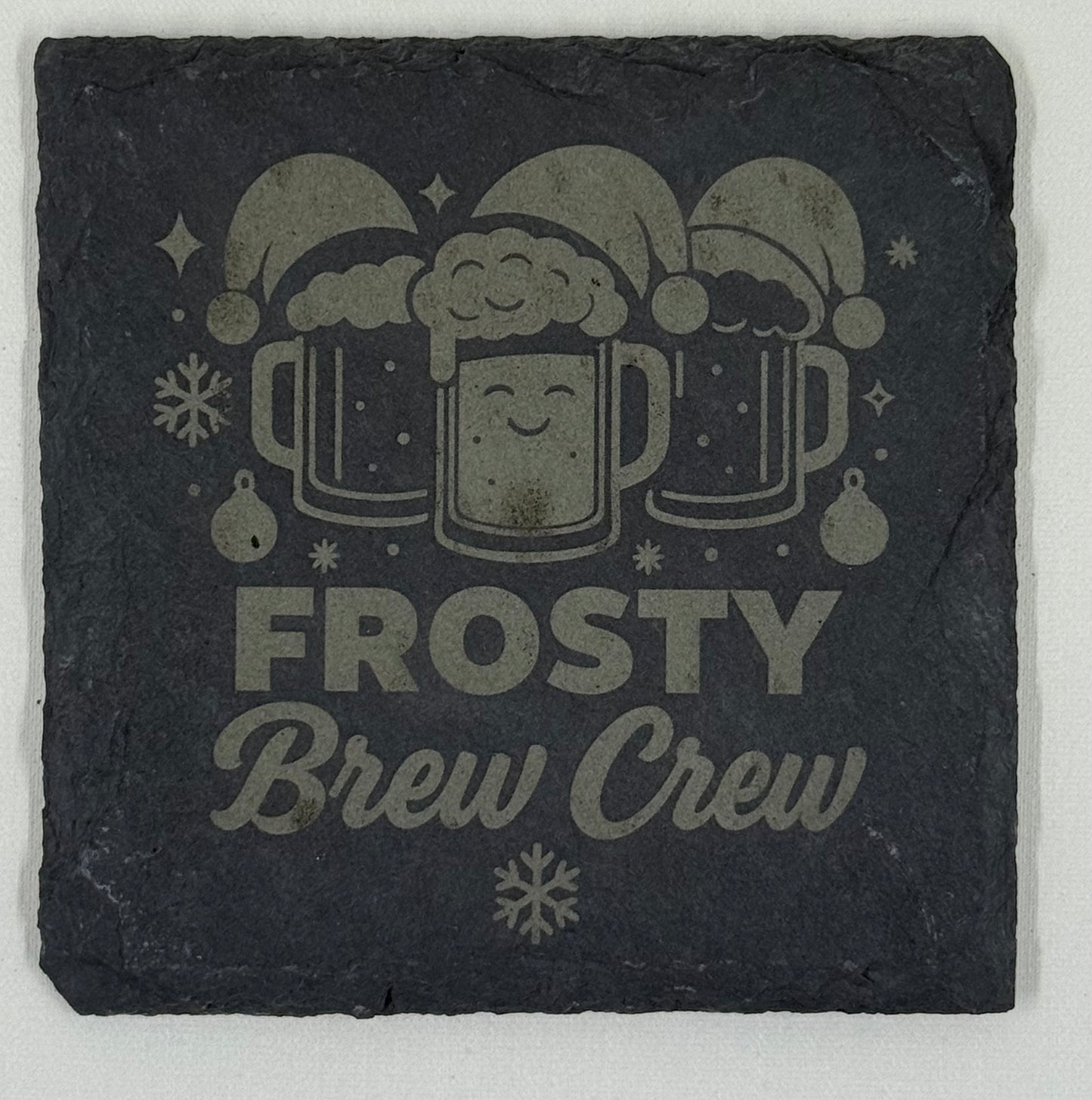 Holiday Drink Slate Coaster Set – Naughty, Tipsy & Festively Mixed