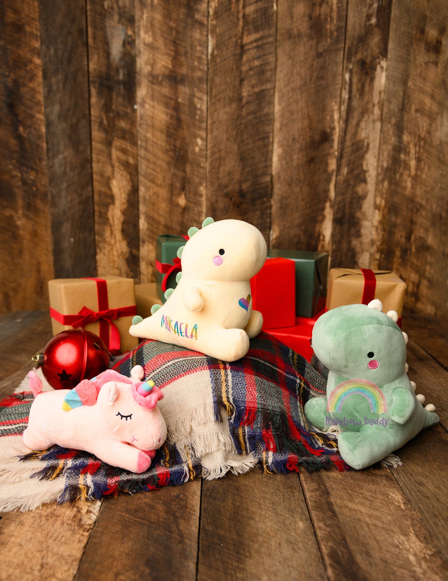 Yellow Personalized Dinosaur Plush with Bonus Gift, Dinosaur Stuffed Soft Animal, Cute Plushies Doll, Kawaii Dinosaur Toys, Plushies Doll