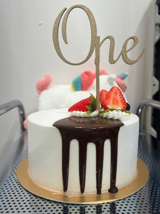 Charming Wooden ‘One’ Cake Topper for First Birthdays | Toddler Birthday Cake Topper / Script Gold Silver / Smash Cake Topper